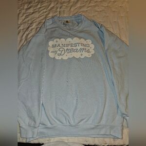 Comfort Colors Sz L Sweatshirt  Manifesting My Dreams Blue